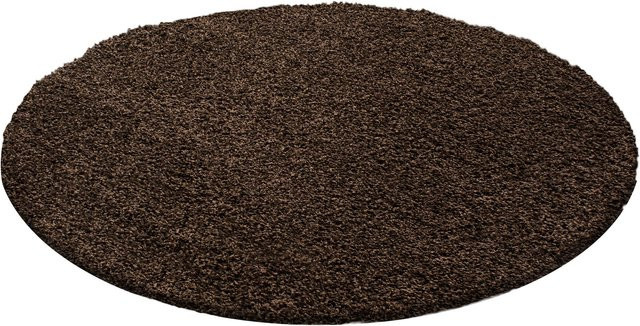 Kadima Design Hochflorteppich RHEIN, einfarbig, Braun, Durchmesser: 160 cm - Bild 1