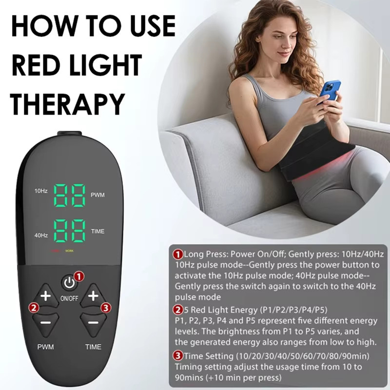 vilnason Infrarot-Lichttherapie-Pad, rotes LED-Schönheitsgerät, Unisex - Bild 5