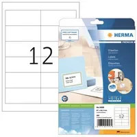Herma Premium Adressetiketten Weiß, Universaletiketten aus Papier, B: 97 mm, H: 42,3 mm, 300 Stück auf 25 Blatt - Bild 1