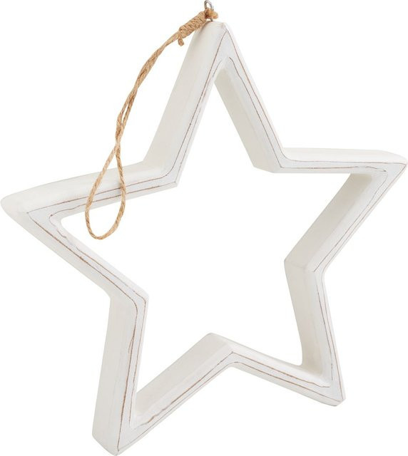 VBS Deko Holzstern Star als Weihnachtsanhänger in Weiß - Bild 1