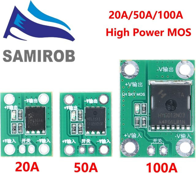 SAMIORE 3er Set MOS-Trigger-Schalter Module mit 20A, 50A und 100A für PWM-Regelung in Grün - Bild 1