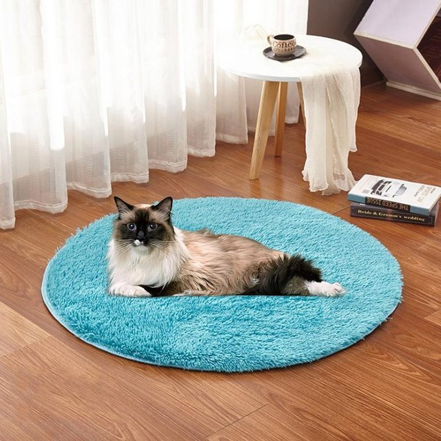 KaiSai Elektrische Heizdecke für Hunde und Katzen mit USB-Ladeschnittstelle aus Plüsch in Blau, Silber, Grün oder Türkis - Bild 1