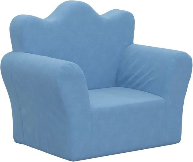 vidaXL Kindersofa Blau aus weichem Plüsch B: 54,0 cm, T: 34,0 cm, H: 45,0 cm - Bild 1