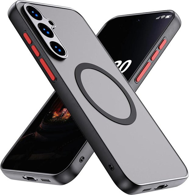 Stoßfeste und magnetische Schutzhülle für Samsung Galaxy S24 S23 S22 Ultra Plus S21 FE in Transparent Matt - Bild 1