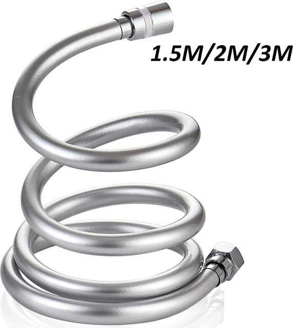 Flexibler PVC-Duschschlauch in Silber für Badezimmer und Duschköpfe - Bild 1