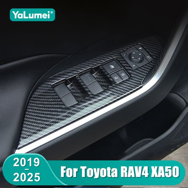 YaLumei Fensterheber Schalter Verkleidung für Toyota RAV4 XA50 Hybrid, Schwarz - Bild 1