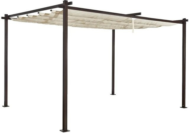 Jet-Line Gartenpavillon Luxor Light aus Alu mit Schiebedach in Anthrazit/Beige B/T: 400 x 300 cm, Höhe: 220 cm - Bild 1