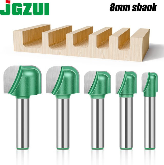 JGZUI Rundnasenfräser für Holzbearbeitung und CNC mit 8mm Schaftdurchmesser in Silber - Bild 1
