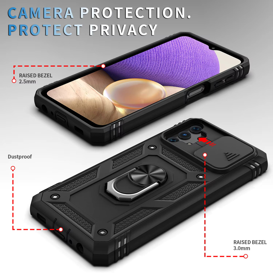 Samsung Galaxy Schutzhülle mit Kamera-Slider für A15 A34 A14 A24 A25 A13 A33 A52 A53 A23 in Schwarz und Grün - Bild 4