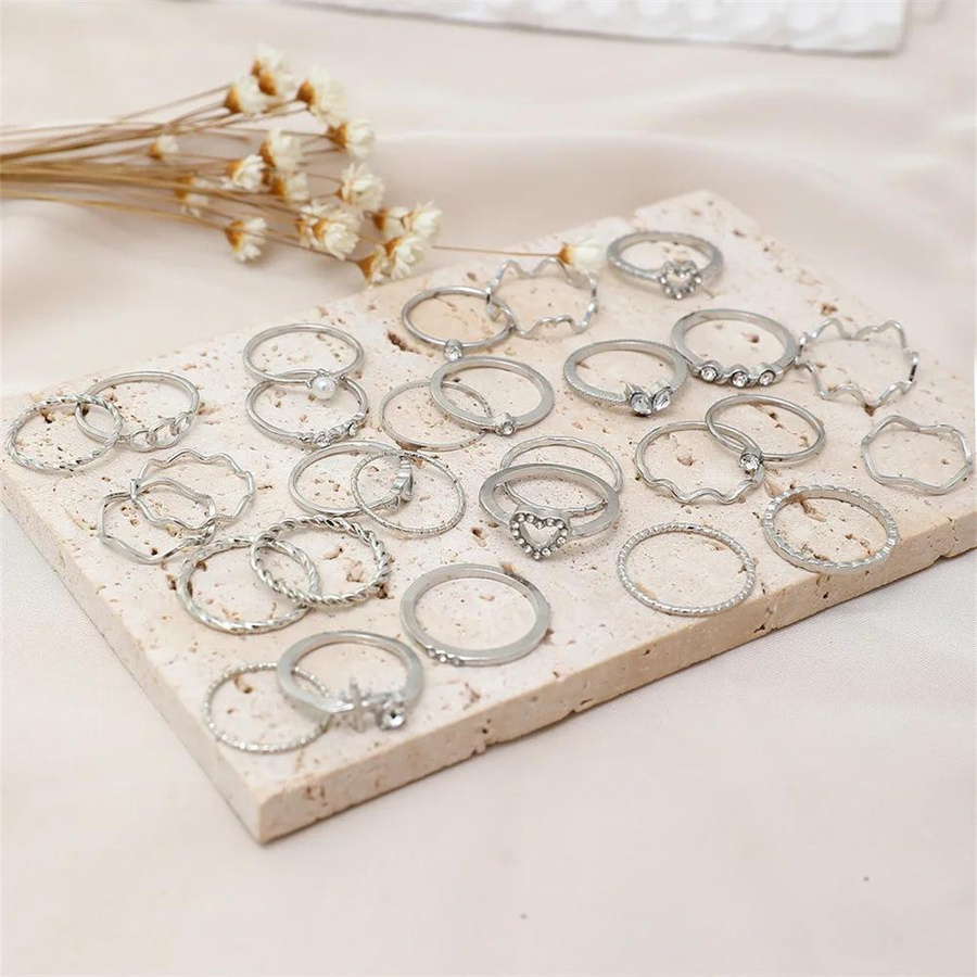 YIRAN Ring-Set, Kupfer, Gold, Kristall, Damen - Bild 1