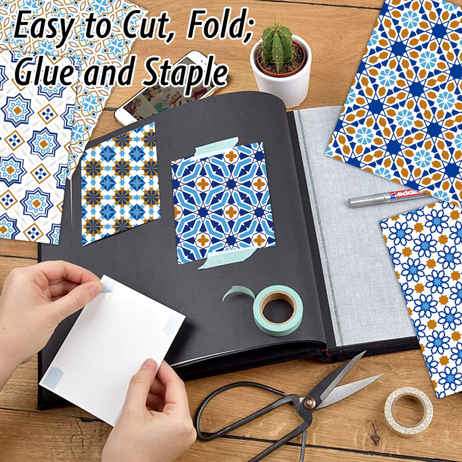 24 Teile Eid Mubarak Scrapbooking Papier Set mit arabischen Hintergründen und islamischen Ramadan Mustern in Multicolour für DIY Handwerk - Bild 3
