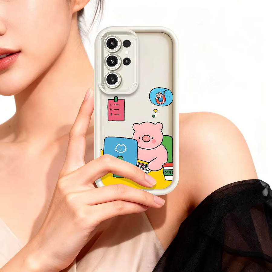 Silikon Handyhülle mit Arbeits-Schwein-Muster für Samsung Galaxy S26 S25 S24 S23 S22 S21 S20 Ultra Plus FE Note 20 Ultra, Multicolor - Bild 3