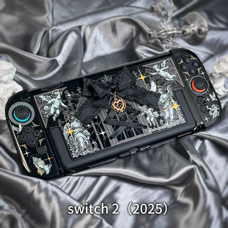 Gotische Kathedralen Schutzhülle für Nintendo Switch, OLED und Switch 2 in Schwarz mit dekorativen architektonischen Details als Hartschale - Bild 5