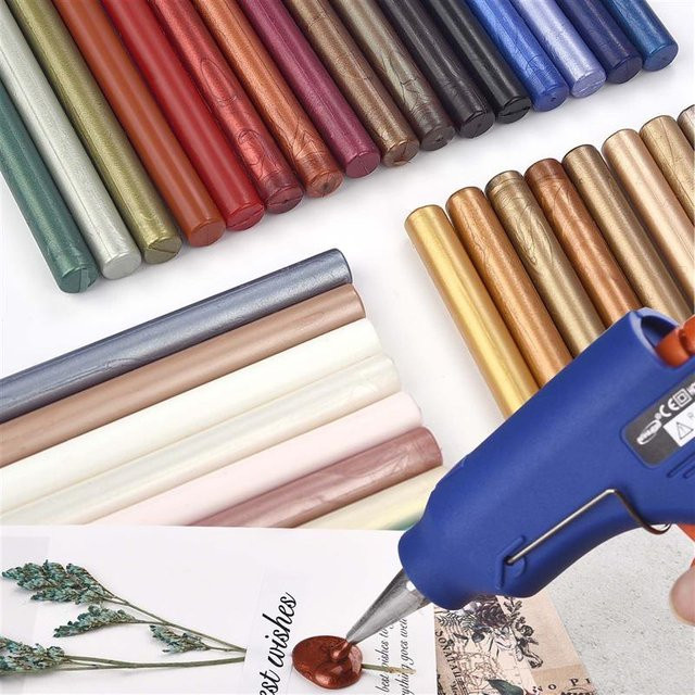 10 Stück Siegelwachsstifte in Gold und Multicolour für Heißklebepistolen zur Dekoration von Hochzeiten und Einladungen - Bild 1