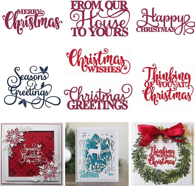 Metall-Stanzformen Frohe Weihnachten für DIY Scrapbooking und Kartenherstellung - Bild 1