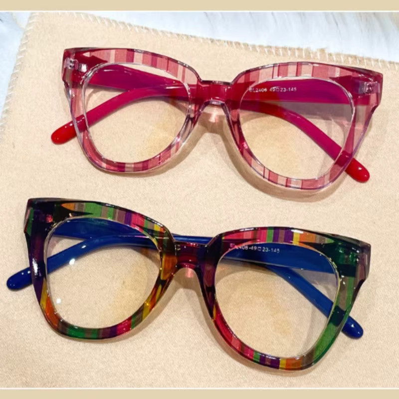 SZTZX Korrektionsbrille Cat-Eye, Vollrand, Kunststoff, Multicolor, Damen - Bild 1