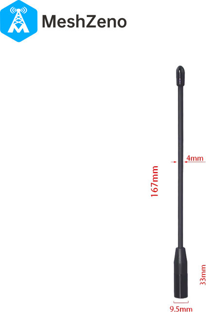 Heltec GT-800 LoRa Weiche Peitschenantenne 863-915 MHz mit 10 dBi Verstärkung und SMA-Anschluss in Schwarz, Länge: 17 cm - Bild 1
