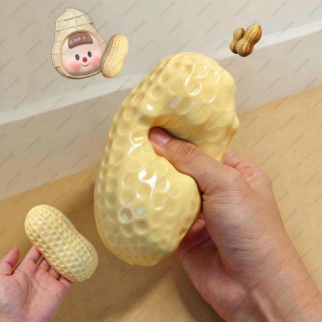 BC Pet Supplies Erdnuss Squishy, Quetschspielzeug, gelb, 1 Stück - Bild 1