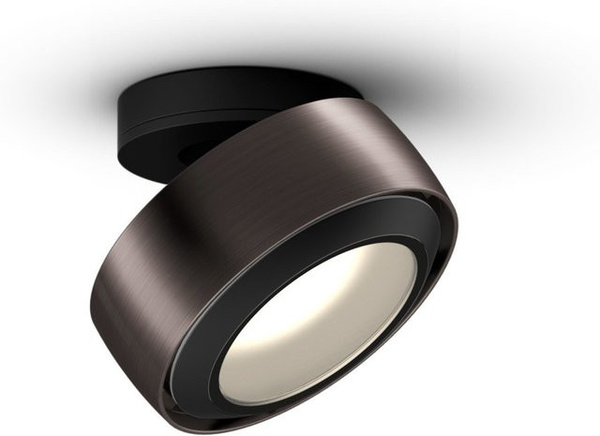 Occhio Più R alto VOLT LED-Deckenstrahler mit Phantom-Aufbaudose und Cone Glas in Schwarz matt, warmweißes Licht 2700K