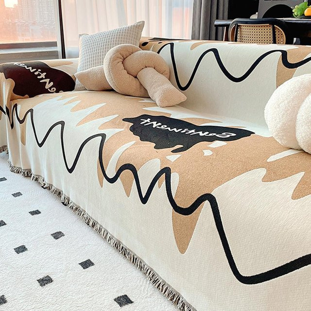 Super Six Chenille Sofaüberwurf Modern und Rutschfest, B/B: 180 x 130 cm - Bild 1