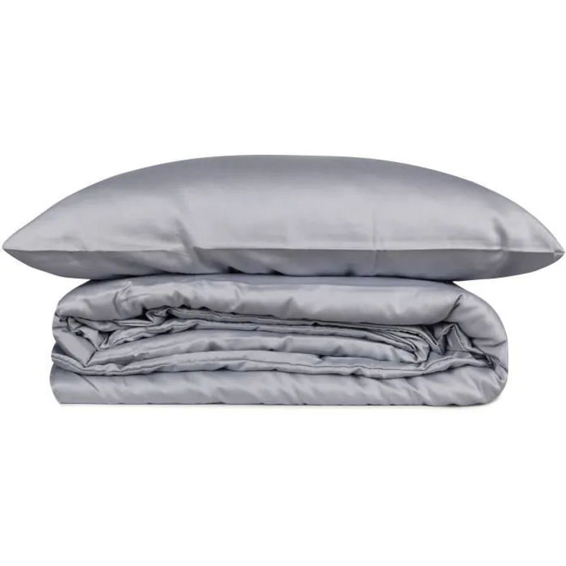 Bettwäsche-Set aus Mako-Satin aus 100% Baumwolle in Grau mit 1 Bettbezug (Breite: 220 cm, Höhe: 240 cm) und 2 Kissenbezügen (Breite: 60 cm, Höhe: 80 cm) - Bild 3