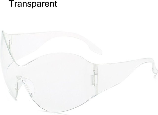Yiran Health & Beauty Sonnenbrille, randlos, oval, Unisex, schwarz, transparent - Bild 1