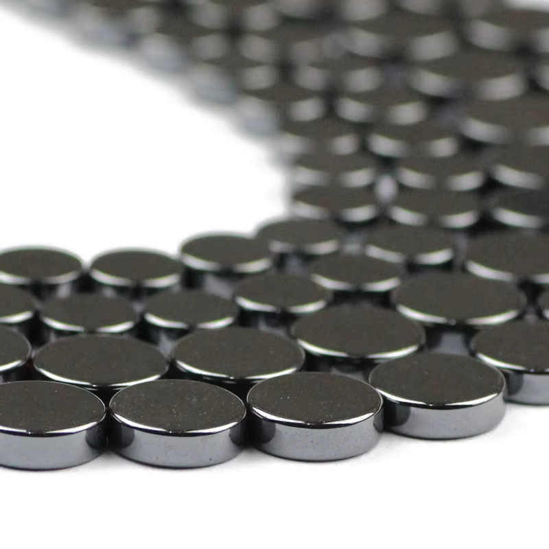 MÜNZEN Spacer Perlen Hämatit, Schwarz, 8/6 mm, Unisex - Bild 3