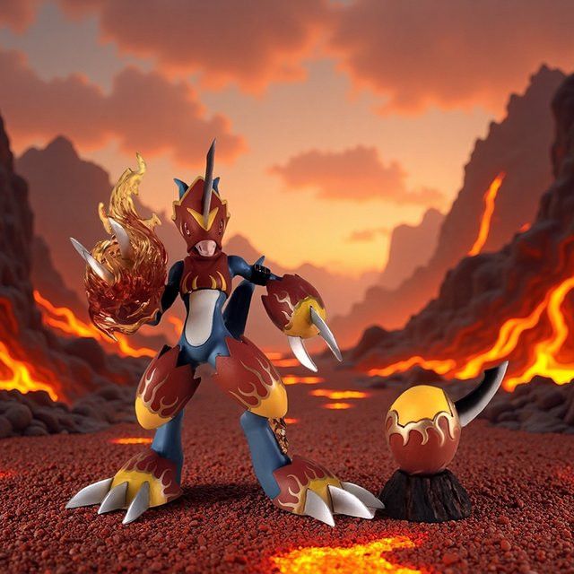 Bandai Digimon Flamemon Anime Charakter Actionfigur aus PVC, Multicolor, Höhe: 18 cm - Bild 1