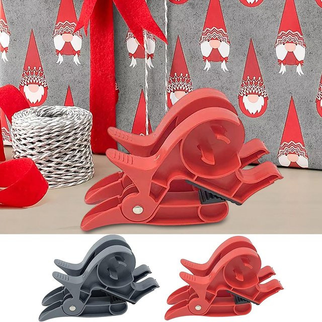 1 Paar Geschenkbandabroller und Papierhalter aus Metall und Kunststoff in Grau und Rot für Expressverpackungen und Logistikkartons - Bild 1