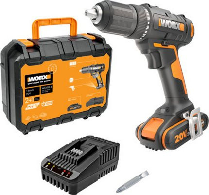 Worx PowerShare Akku-Bohrer 20V in Schwarz-Orange - Bild 1