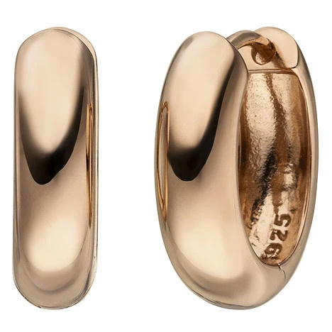 Colfem Creolen oval, 925 Silber, rotgold vergoldet, Unisex - Bild 1