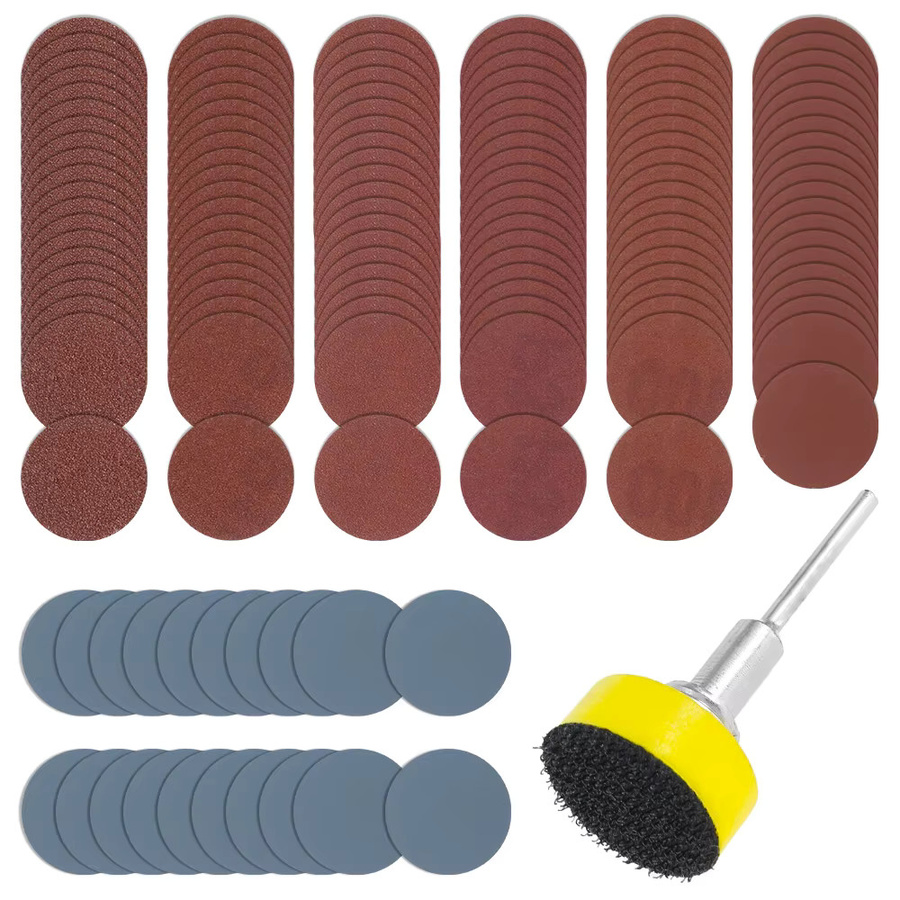 Toorise 142-teiliges Schleifscheiben-Set mit Aluminiumoxid-Schleifpapier und Trägerplatte, Körnung 100-3000, 1/4-Zoll-Schaft für Schleifmaschinen und Rotationswerkzeuge, Multicolor - Bild 7