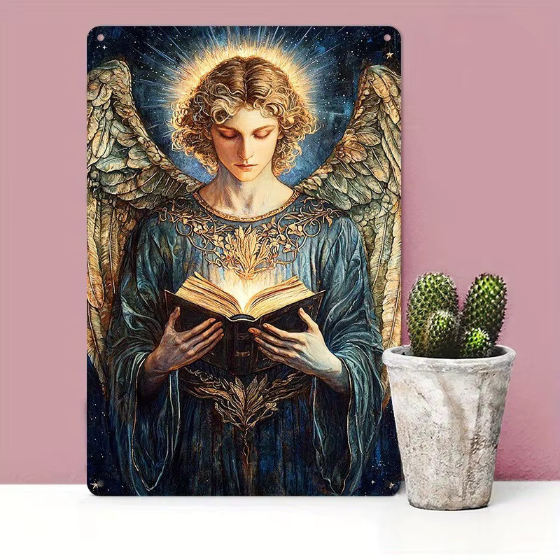 Engel Uriel Wandkunst aus Aluminiummetall von CIFBUY, Mehrfarbig, B: 20,32 cm, H: 45,0 cm - Bild 4