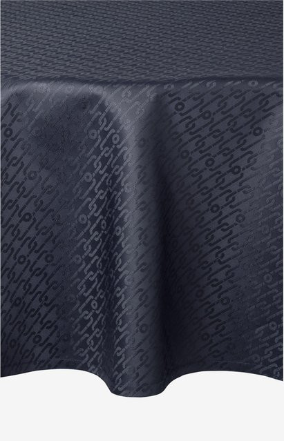 Runde Tischdecke JOOP! CHAINS ALLOVER in Marine Blau mit Jacquard-Muster, Durchmesser: 160 cm - Bild 1