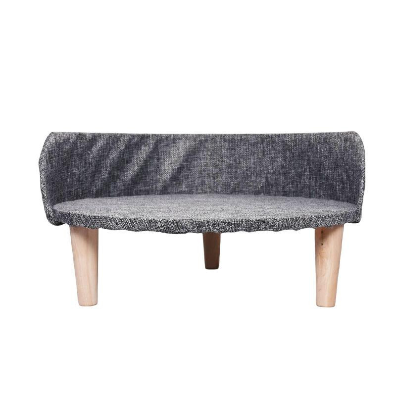 Haustiersofa für Katzen und Hunde aus Holz und Stoff in Grau/Silber, B/T/H: 40 x 40 x 21,5 cm - Bild 2