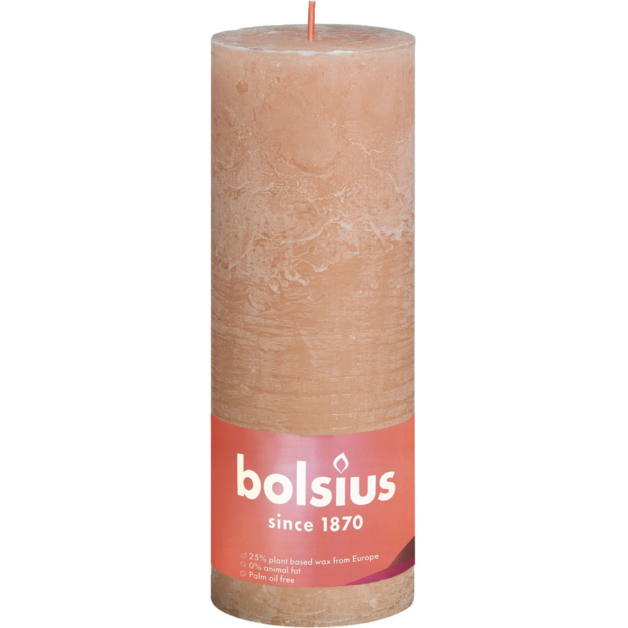 Bolsius Rustik-Kerze Shine XXL in Nebliges Rosa, Durchmesser: 10 cm, Höhe: 30 cm - Bild 2