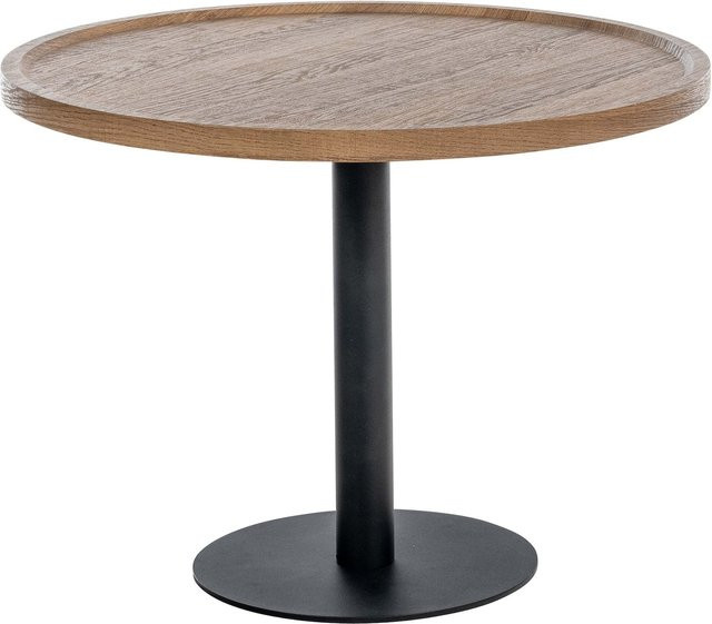 CLP Beistelltisch Aspen Couchtisch mit runder Holzplatte und matt-schwarzem Metallgestell - Bild 1
