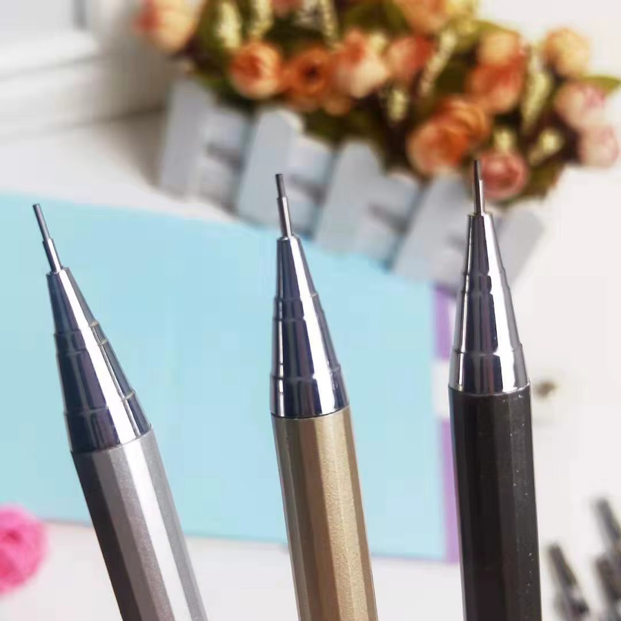 Druckbleistift-Set aus Metall in Silber mit Minen für Schreiben, Skizzieren und Kunst, 0,5–0,7 mm - Bild 3