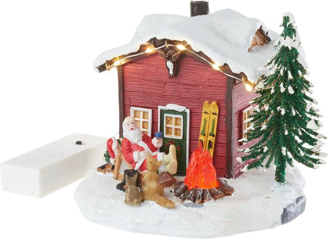 VBS LED Miniatur Weihnachtshaus im Schnee aus Polyresin für deine Tischdekoration B: 15,0 cm, T: 13,0 cm, H: 16,0 cm - Bild 1
