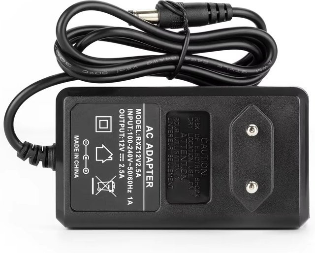Techage Netzteil DC 12V 2,5A AC 100V-240V Konverter-Adapter mit Barrel Plug in Schwarz - Bild 1