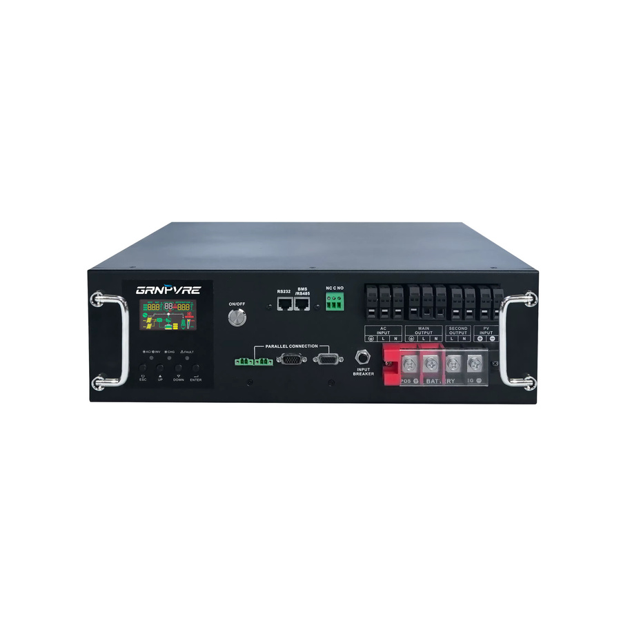 GRNPVRE Hybrid-Solarwechselrichter 6200W mit 120A MPPT-Controller, 48V Reine Sinuswelle, Schwarz - Bild 9