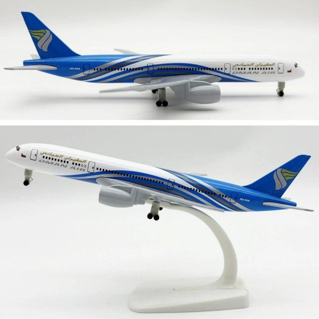 ZOCO Flugzeugmodell Boeing 787 Oman Air aus Alloy in Weiß und Blau, Länge: 20 cm - Bild 1