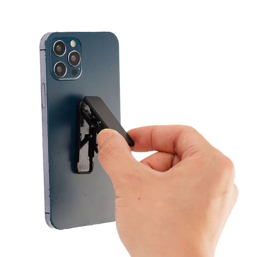 Klappbare Handy-Ständerhalterung aus Metall in Pink, ultradünner Mini-Telefonhalter für den Desktop - Bild 3