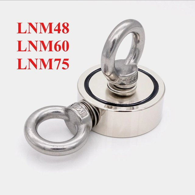 Eurmax Doppelseitiger Magnethaken LNM48/60/75 aus Stahl in Silber zum Bergung, Angeln und Tauchen - Bild 1