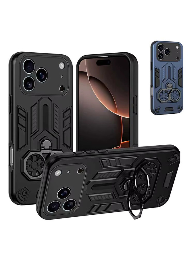 Stoßfeste CYYWN Schutzhülle für iPhone 17 16 15 Pro Max Plus Air mit Metallring in Schwarz - Bild 7