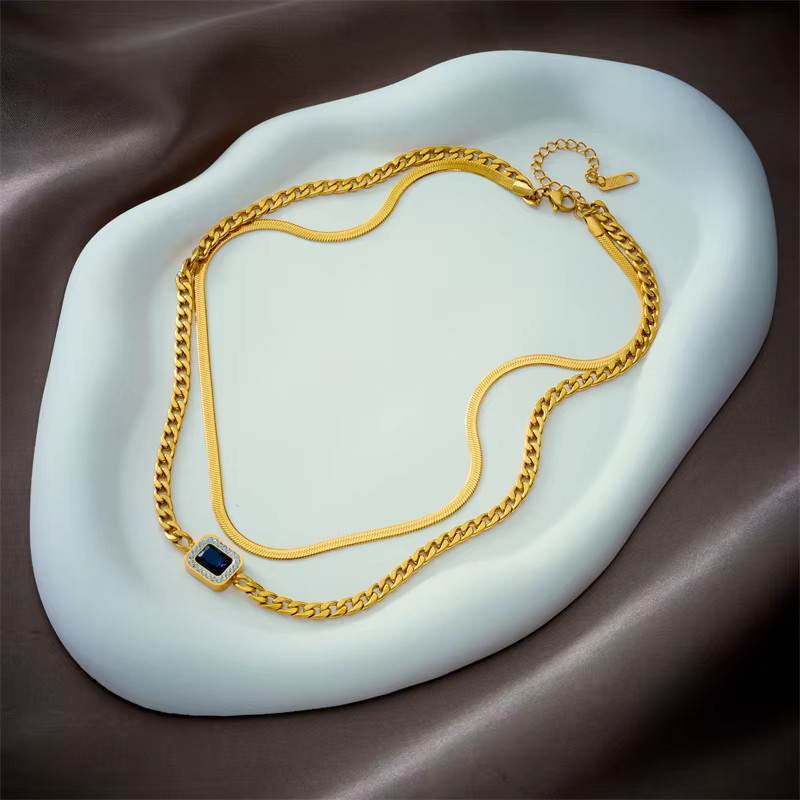 DIEYURO Halskette, Edelstahl, Gold, Zirkonia, Damen - Bild 4