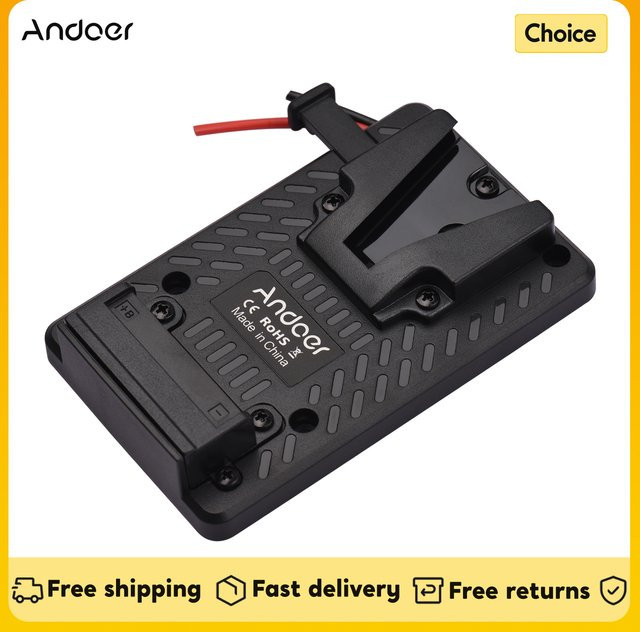 Andoer V-Lock Akku mit Rucksack-Plattenadapter und Schnellverschluss-Design in Schwarz, Ersatz für Sony V-Mount-Akkus - Bild 1