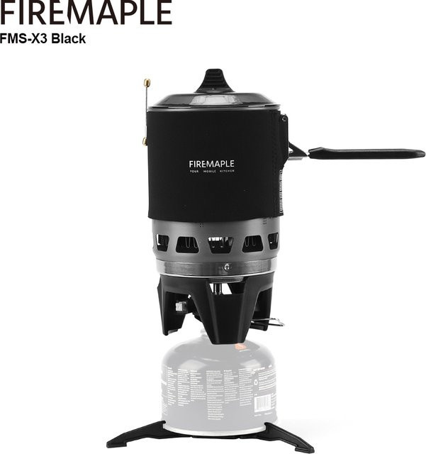 Fire-Maple FMS-X3 Kochsystem Camping Outdoor Gasbrenner Schwarz 2200W mit Piezo-Zündung und 0,8 l Kochtopf - Bild 1