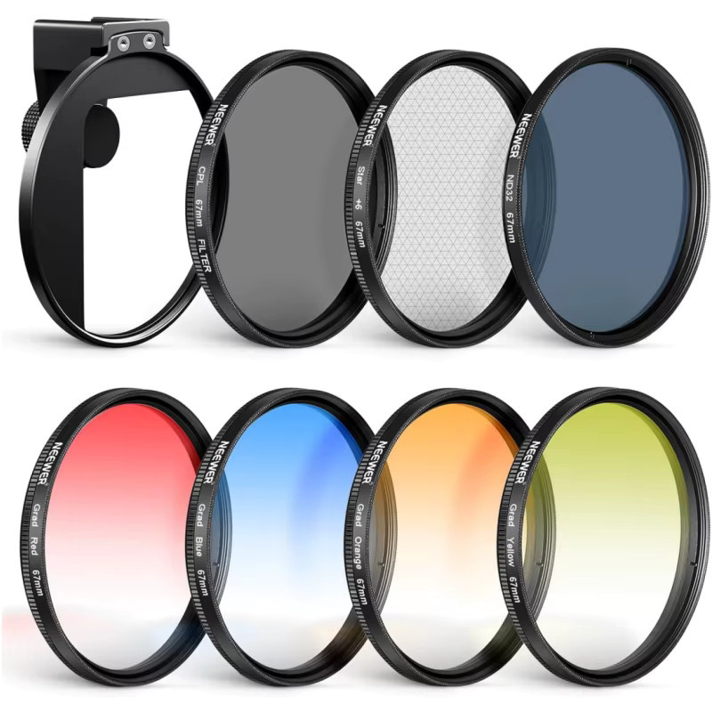 NEEWER 67mm ND-Filter-Set mit Cold Shoe Handyfilter-Clip kompatibel mit iPhone 17 16 und Android Samsung Galaxy S26 Ultra - Bild 4