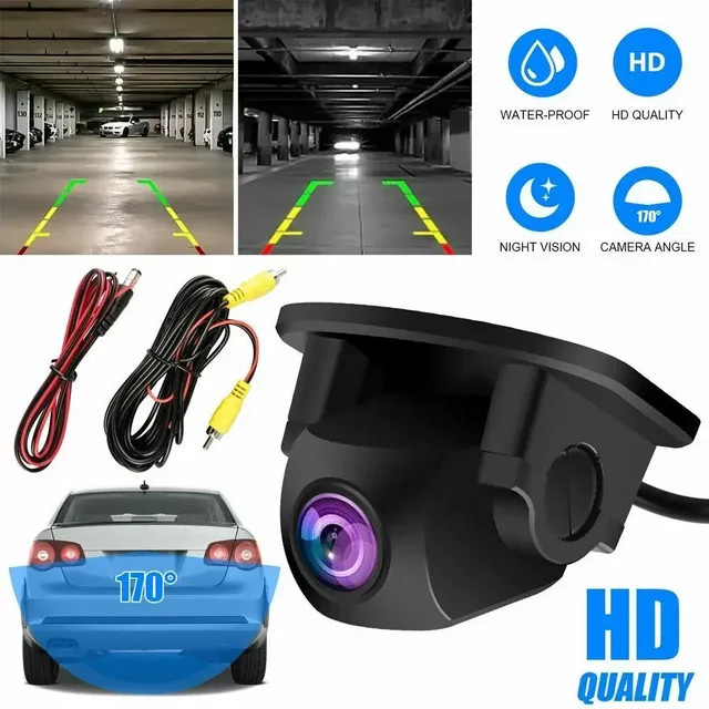 QueenDer HD 170° Auto-Rückfahrkamera mit Nachtsicht und wasserdichtem CMOS-Sensor in Schwarz - Bild 1